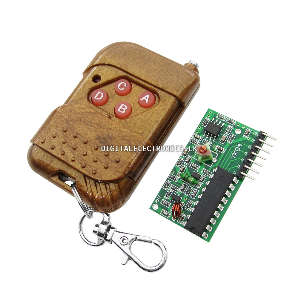 4-Channel 433MHz Wireless RF Remote Controller (with receiver)